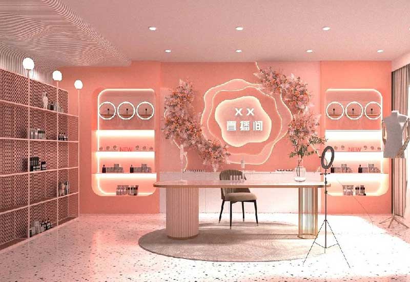 直播間背景墻設計搭建，直播間背景墻裝修效果圖