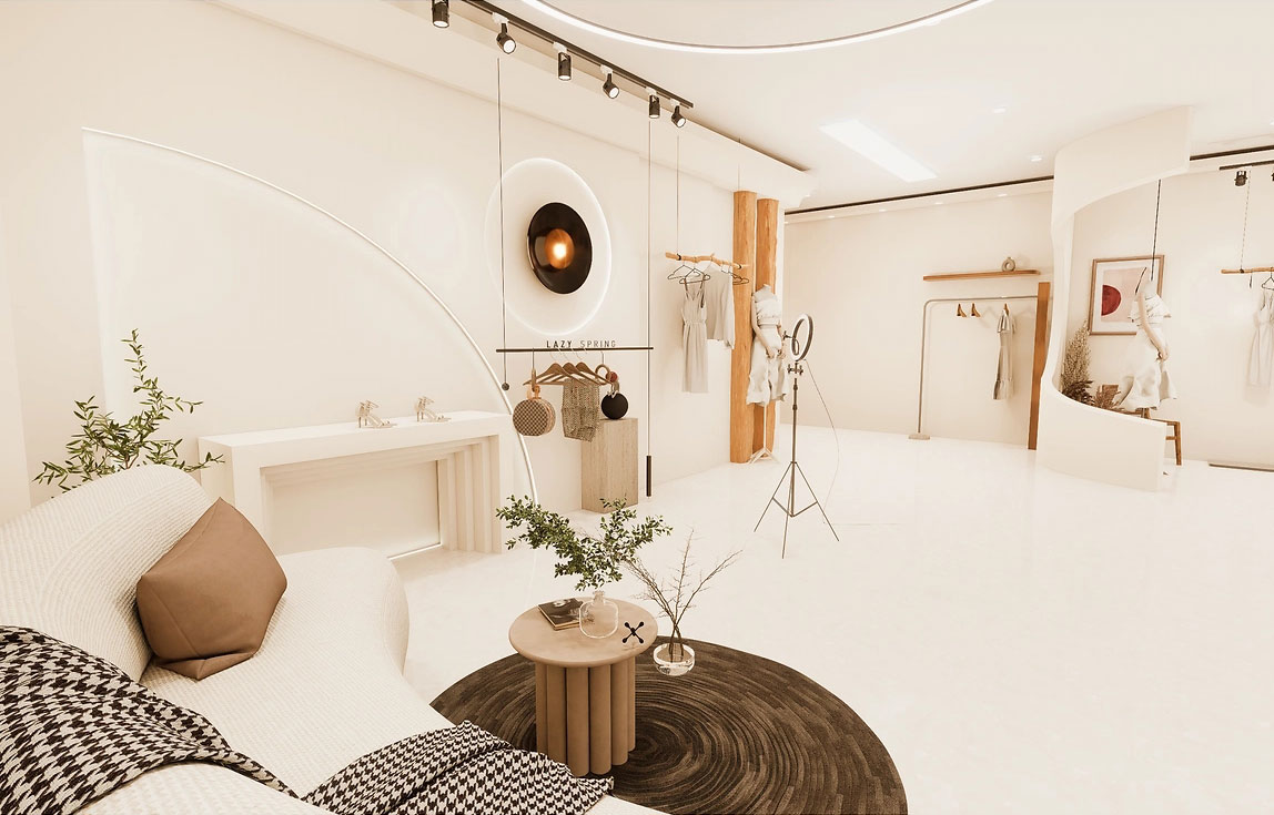 200平米鄭州服裝門店直播間設計效果圖