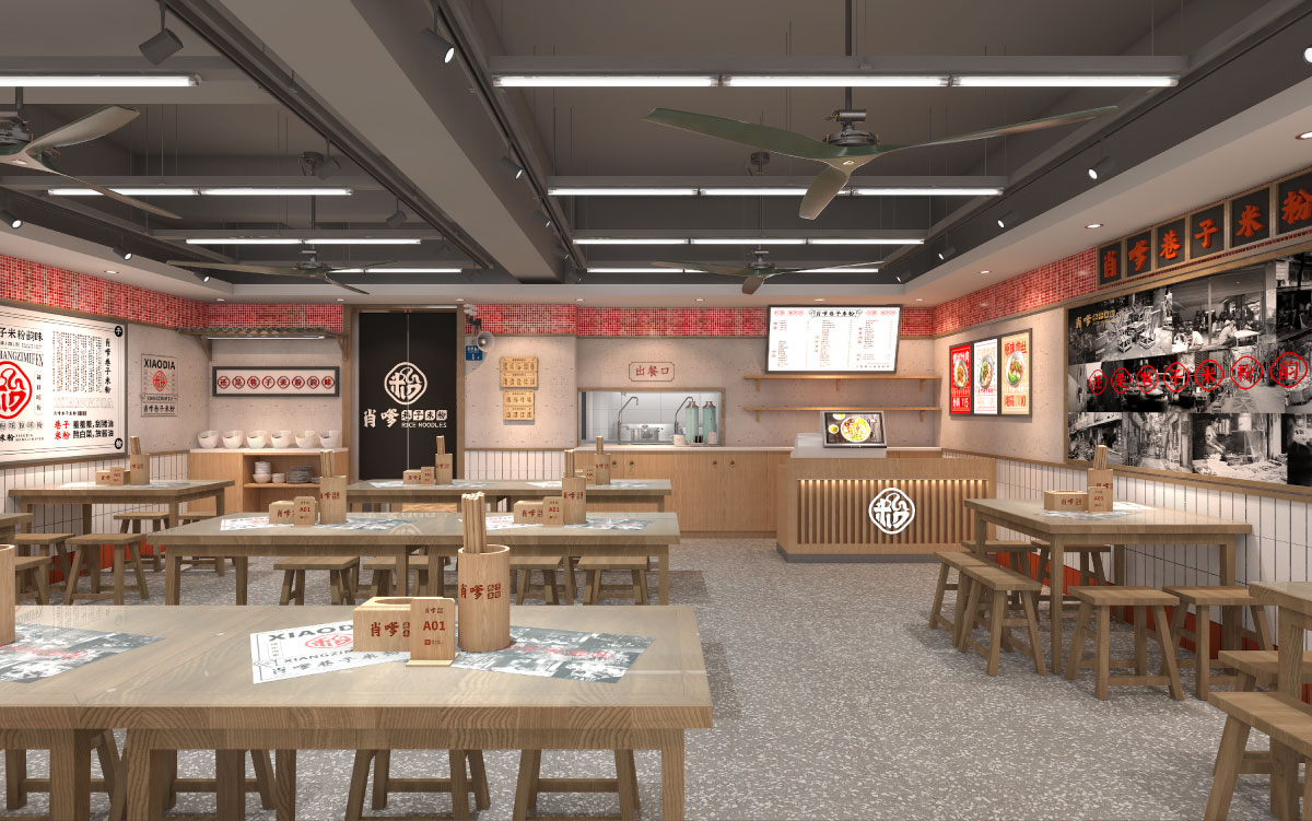 180平米鄭州快餐店裝修設(shè)計效果圖