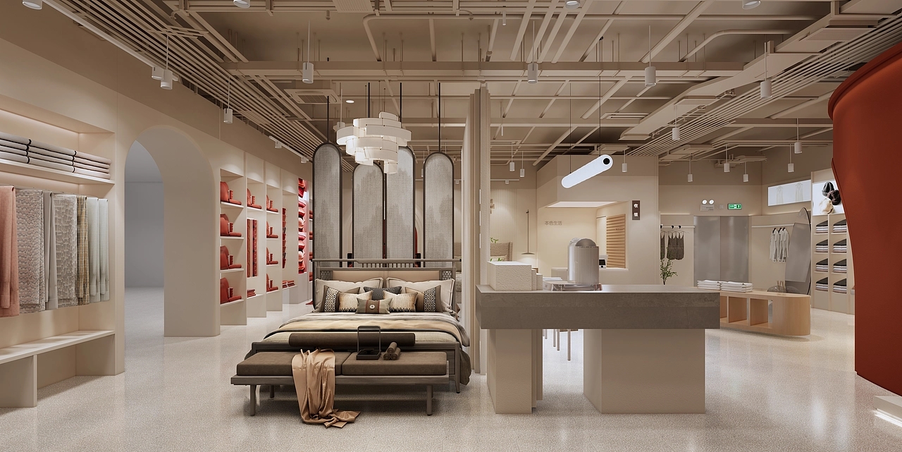 800平米鄭州家紡店面裝修設計效果圖